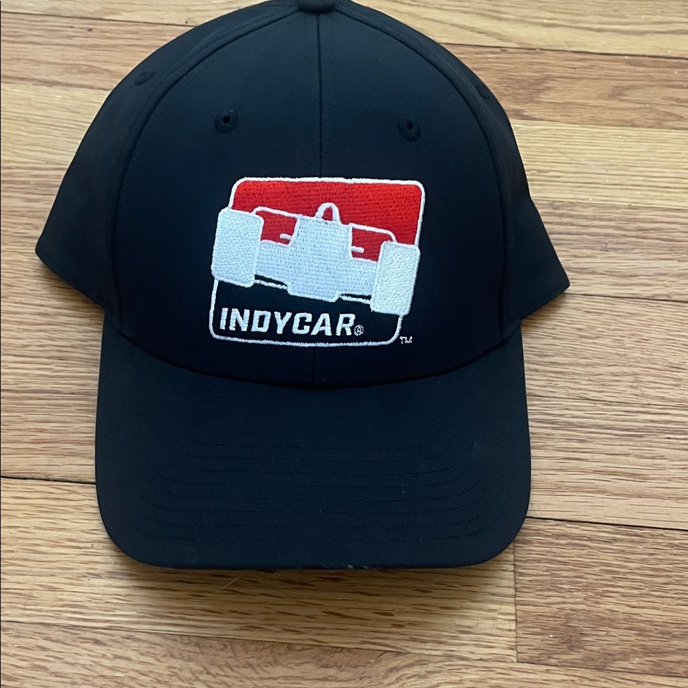 IndyCar Embroidered Logo Black Baseball Cap - Red & White Patch